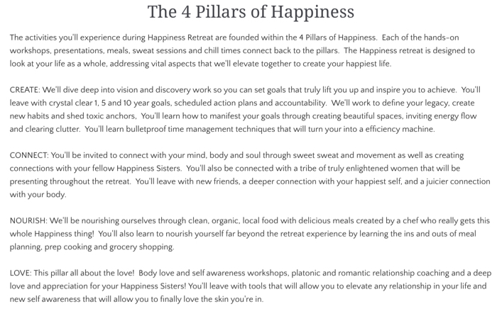 Happiness 4 Pillars
