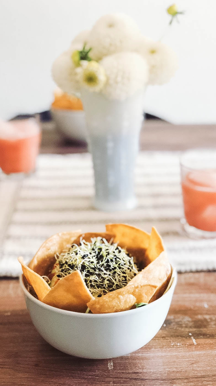 This vegan recipe for an 8 Layer BBQ Jackfruit Bowl is delicious.