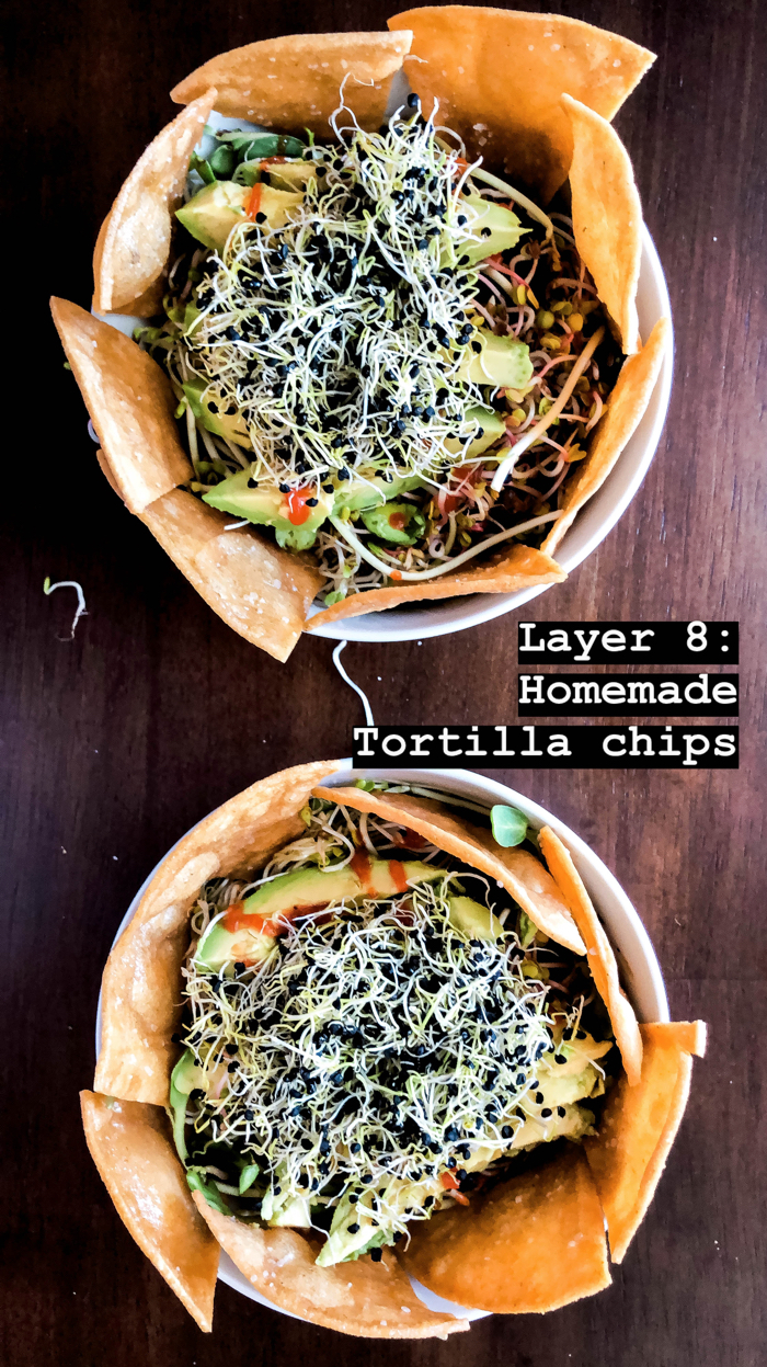 VEGAN RECIPE - 8 LAYER BBQ JACKFRUIT BOWL This vegan recipe for an 8 Layer BBQ Jackfruit Bowl is delicious.